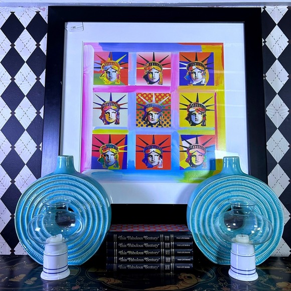 Other - Peter Max Nine Liberties Large 3 Foot Signed Lithograph Framed Pop Art Numbered